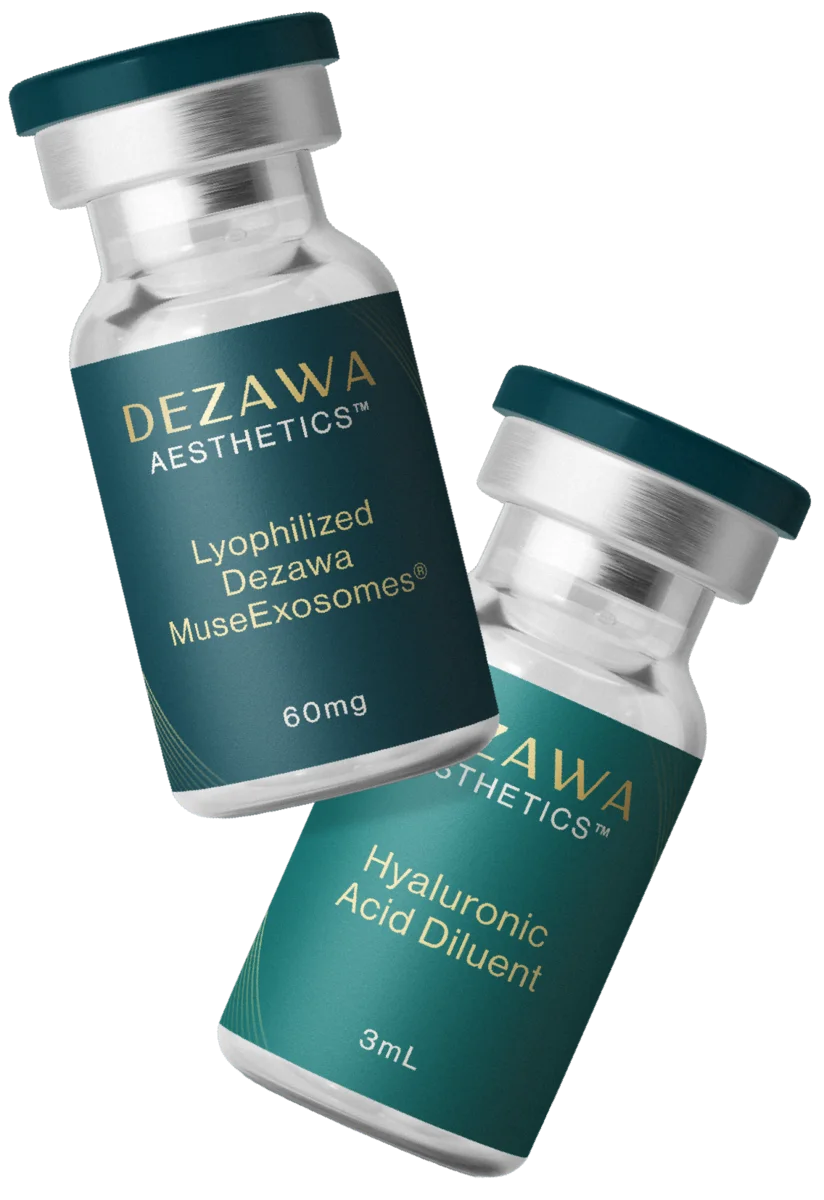Dezawa Aesthetics vials — Lyophilized Dezawa MuseExosomes and Hyaluronic Acid Diluent